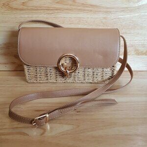 🪅 LA Express women  straw wicker Crossbody Bag